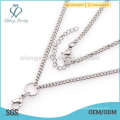 Fashion sunisex gift stainless steel woven necklace with chains,white gold locket necklaces